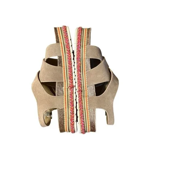 MUKLUKS Suede Strappy Platform Sandals Colorful Sole Womens Size 40 (9.5)  Adjus - Picture 6 of 10